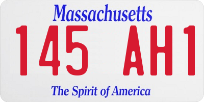 MA license plate 145AH1