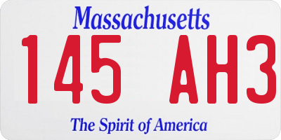 MA license plate 145AH3