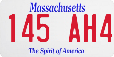 MA license plate 145AH4