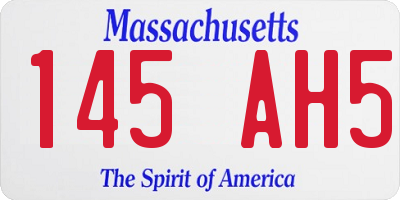 MA license plate 145AH5