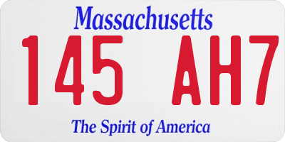 MA license plate 145AH7