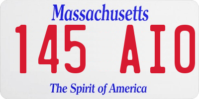 MA license plate 145AI0