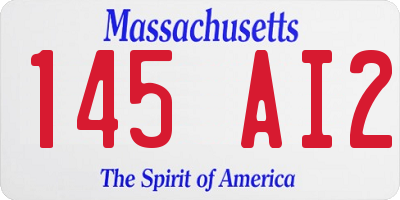 MA license plate 145AI2