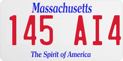 MA license plate 145AI4