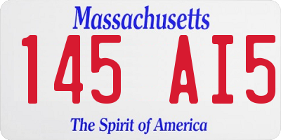 MA license plate 145AI5