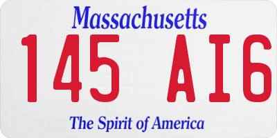MA license plate 145AI6