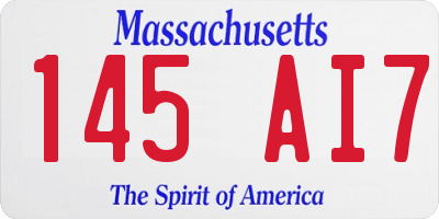 MA license plate 145AI7