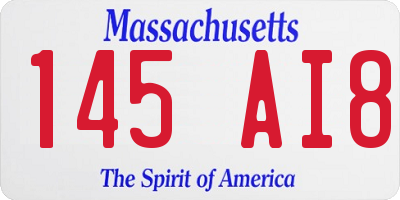 MA license plate 145AI8