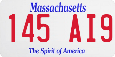 MA license plate 145AI9