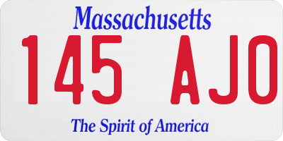 MA license plate 145AJ0