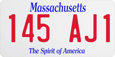 MA license plate 145AJ1