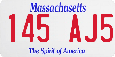 MA license plate 145AJ5
