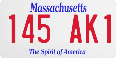 MA license plate 145AK1