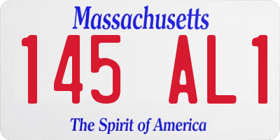 MA license plate 145AL1