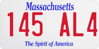MA license plate 145AL4
