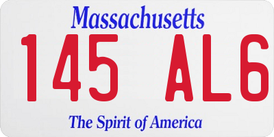 MA license plate 145AL6
