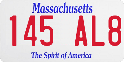 MA license plate 145AL8