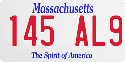 MA license plate 145AL9
