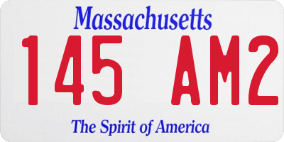 MA license plate 145AM2