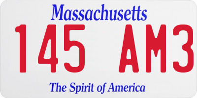 MA license plate 145AM3