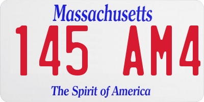 MA license plate 145AM4