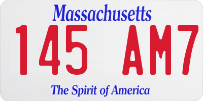 MA license plate 145AM7