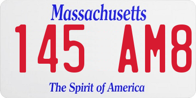 MA license plate 145AM8