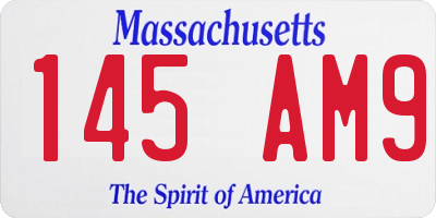 MA license plate 145AM9