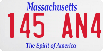 MA license plate 145AN4