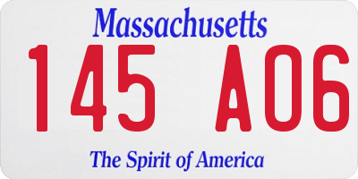 MA license plate 145AO6