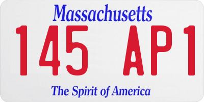 MA license plate 145AP1