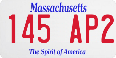 MA license plate 145AP2