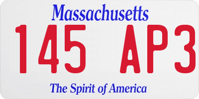 MA license plate 145AP3