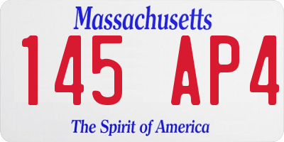 MA license plate 145AP4