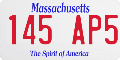 MA license plate 145AP5