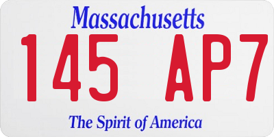 MA license plate 145AP7