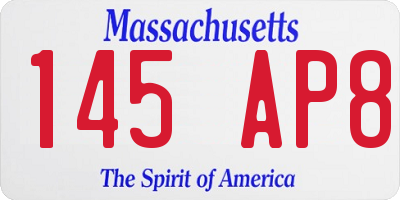 MA license plate 145AP8
