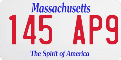 MA license plate 145AP9