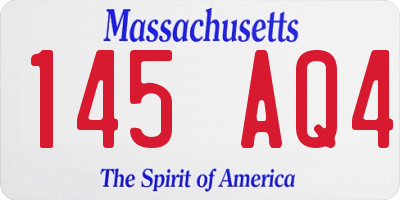MA license plate 145AQ4