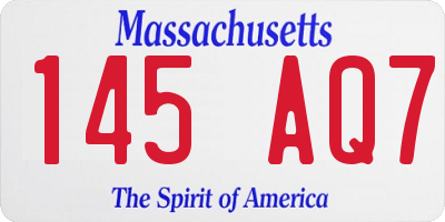 MA license plate 145AQ7
