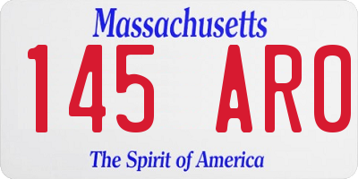 MA license plate 145AR0