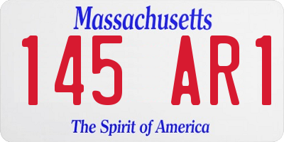 MA license plate 145AR1