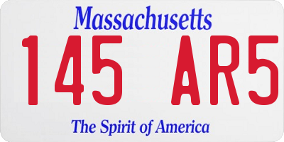 MA license plate 145AR5