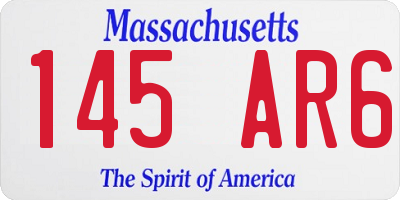 MA license plate 145AR6