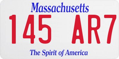 MA license plate 145AR7