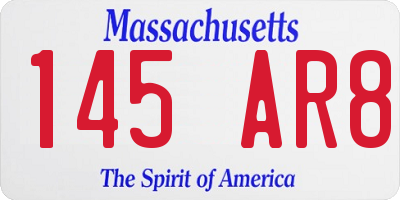MA license plate 145AR8