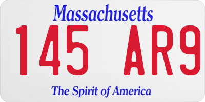 MA license plate 145AR9