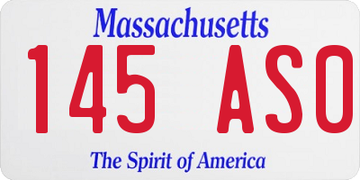 MA license plate 145AS0