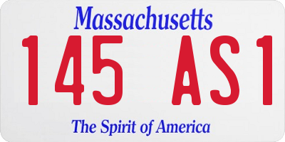 MA license plate 145AS1