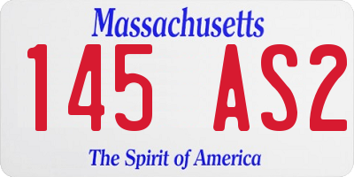 MA license plate 145AS2